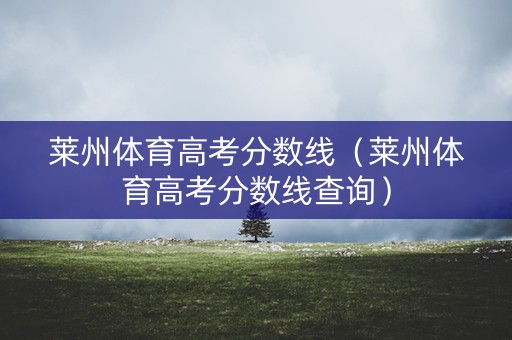 莱州体育高考分数线（莱州体育高考分数线查询）