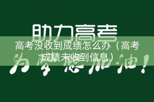 高考没收到成绩怎么办(高考成绩未收到信息) 高考没收到成绩怎么办(高考成绩未收到信息)
