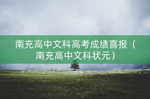 南充高中文科高考成绩喜报（南充高中文科状元）