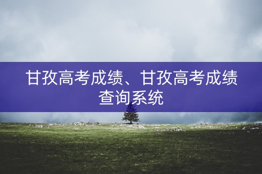 甘孜高考成绩、甘孜高考成绩查询系统