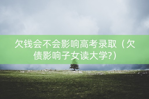 欠钱会不会影响高考录取（欠债影响子女读大学?）