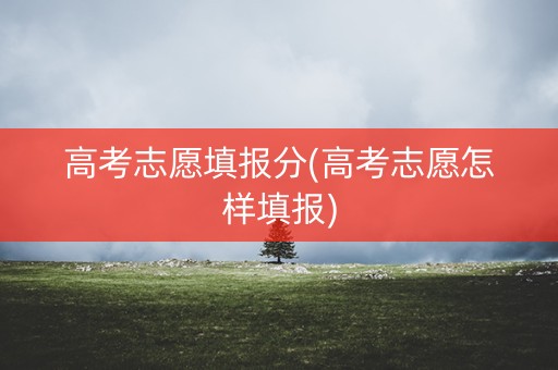高考志愿填报分(高考志愿怎样填报) 高考志愿填报分(高考志愿怎样填报)