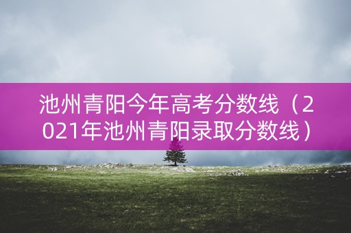 池州青阳今年高考分数线(2021年池州青阳录取分数线) 池州青阳今年高考分数线(2021年池州青阳录取分数线)