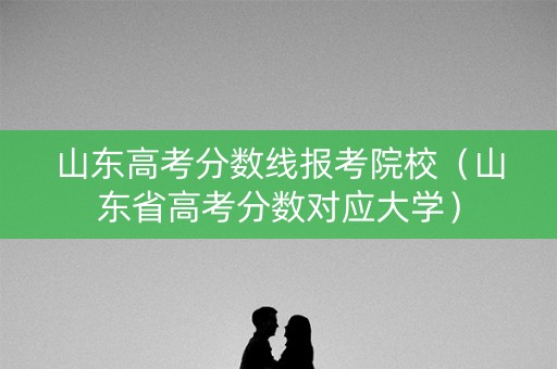 山东高考分数线报考院校(山东省高考分数对应大学) 山东高考分数线报考院校(山东省高考分数对应大学)