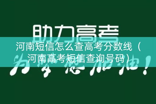 河南短信怎么查高考分数线(河南高考短信查询号码) 河南短信怎么查高考分数线(河南高考短信查询号码)