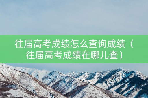 往届高考成绩怎么查询成绩(往届高考成绩在哪儿查) 往届高考成绩怎么查询成绩(往届高考成绩在哪儿查)