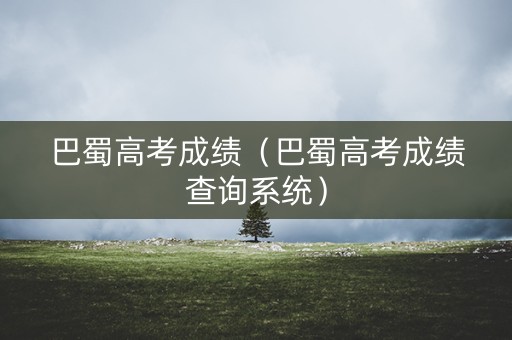 巴蜀高考成绩(巴蜀高考成绩查询系统) 巴蜀高考成绩(巴蜀高考成绩查询系统)