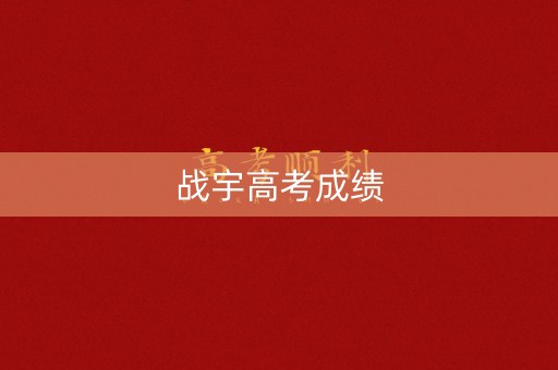 战宇高考成绩 战宇高考成绩