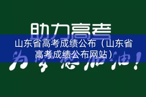 山东省高考成绩公布（山东省高考成绩公布网站）