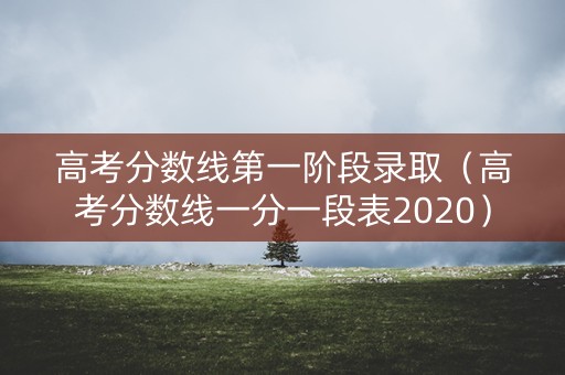高考分数线第一阶段录取（高考分数线一分一段表2020）
