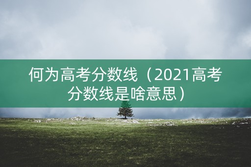何为高考分数线（2021高考分数线是啥意思）
