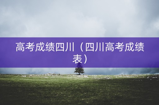 高考成绩四川（四川高考成绩表）