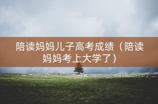 陪读妈妈儿子高考成绩（陪读妈妈考上大学了）
