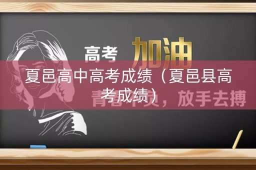 夏邑高中高考成绩（夏邑县高考成绩）