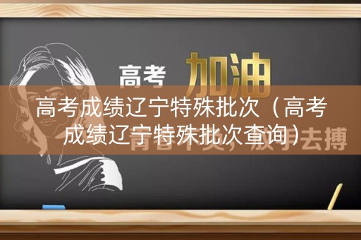 高考成绩辽宁特殊批次（高考成绩辽宁特殊批次查询）