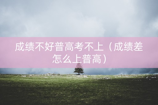 成绩不好普高考不上（成绩差怎么上普高）