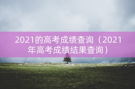 2021的高考成绩查询（2021年高考成绩结果查询）