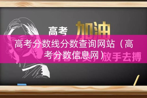 高考分数线分数查询网站（高考分数信息网）