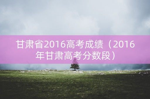 甘肃省2016高考成绩（2016年甘肃高考分数段）