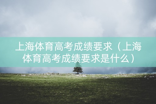 上海体育高考成绩要求（上海体育高考成绩要求是什么）