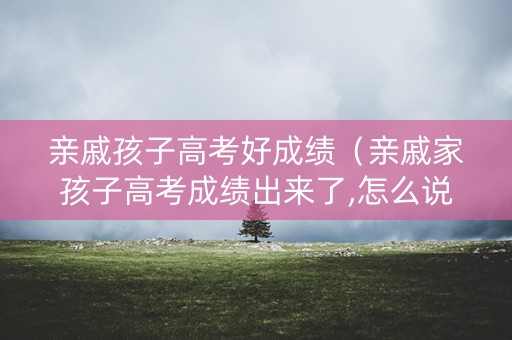 亲戚孩子高考好成绩（亲戚家孩子高考成绩出来了,怎么说）