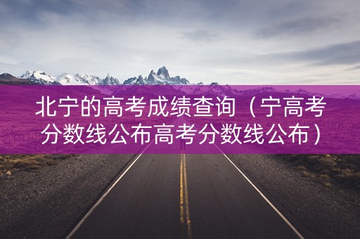 北宁的高考成绩查询(宁高考分数线公布高考分数线公布) 北宁的高考成绩查询(宁高考分数线公布高考分数线公布)