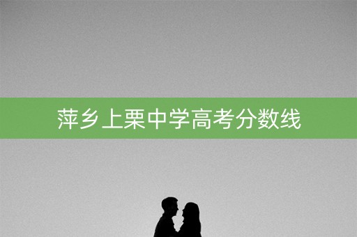 萍乡上栗中学高考分数线