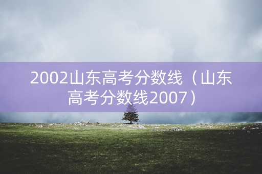 2002山东高考分数线(山东高考分数线2007) 2002山东高考分数线(山东高考分数线2007)