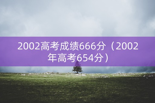 2002高考成绩666分(2002年高考654分) 2002高考成绩666分(2002年高考654分)
