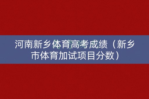 河南新乡体育高考成绩（新乡市体育加试项目分数）