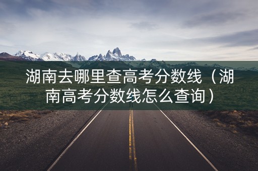湖南去哪里查高考分数线（湖南高考分数线怎么查询）