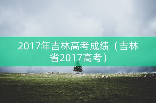 2017年吉林高考成绩（吉林省2017高考）