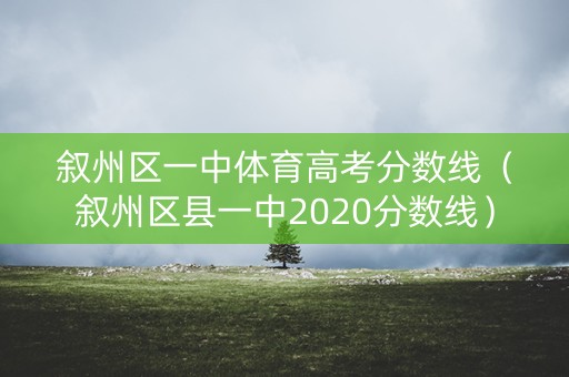 叙州区一中体育高考分数线(叙州区县一中2020分数线) 叙州区一中体育高考分数线(叙州区县一中2020分数线)