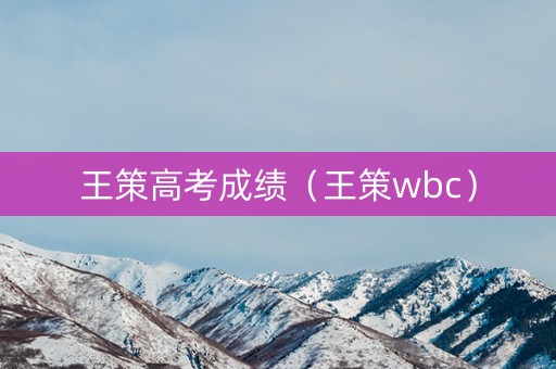 王策高考成绩（王策wbc）
