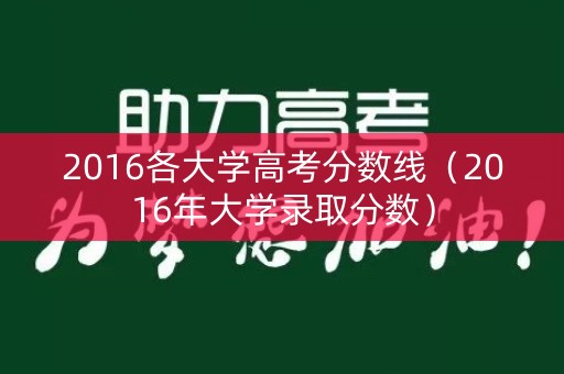 2016各大学高考分数线（2016年大学录取分数）