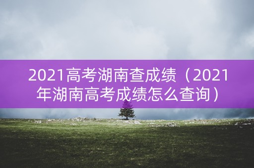 2021高考湖南查成绩（2021年湖南高考成绩怎么查询）