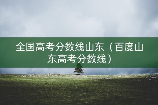 全国高考分数线山东（百度山东高考分数线）