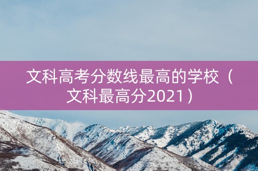 文科高考分数线最高的学校（文科最高分2021）