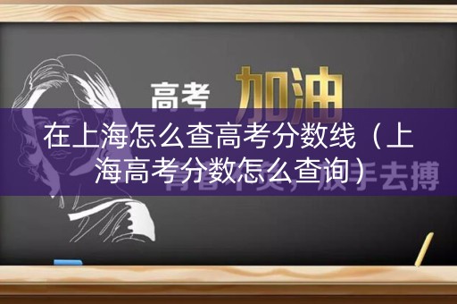 在上海怎么查高考分数线（上海高考分数怎么查询）