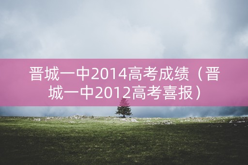 晋城一中2014高考成绩（晋城一中2012高考喜报）