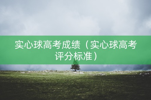 实心球高考成绩（实心球高考评分标准）