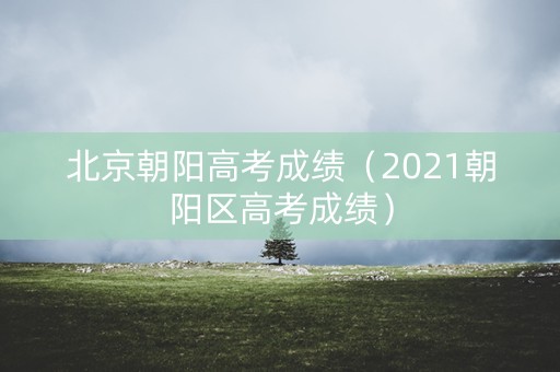 北京朝阳高考成绩（2021朝阳区高考成绩）