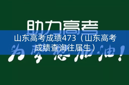 山东高考成绩473（山东高考成绩查询往届生）
