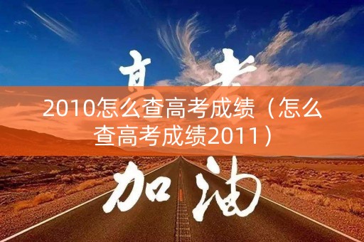 2010怎么查高考成绩（怎么查高考成绩2011）