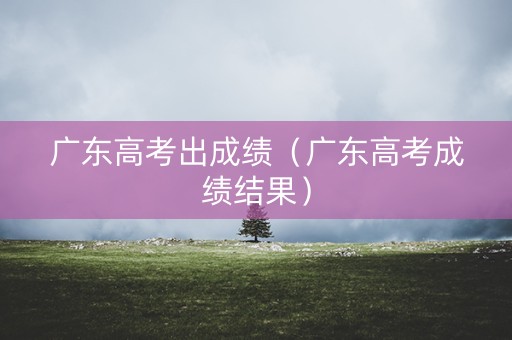 广东高考出成绩（广东高考成绩结果）