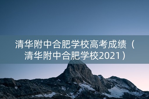 清华附中合肥学校高考成绩（清华附中合肥学校2021）