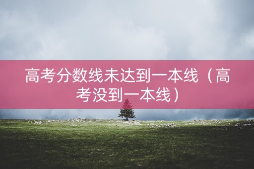 高考分数线未达到一本线（高考没到一本线）