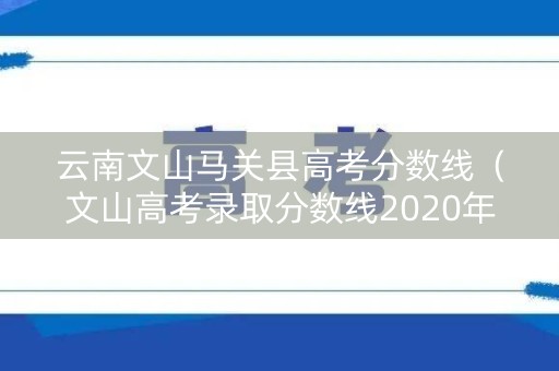 云南文山马关县高考分数线（文山高考录取分数线2020年）