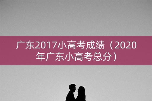 广东2017小高考成绩（2020年广东小高考总分）