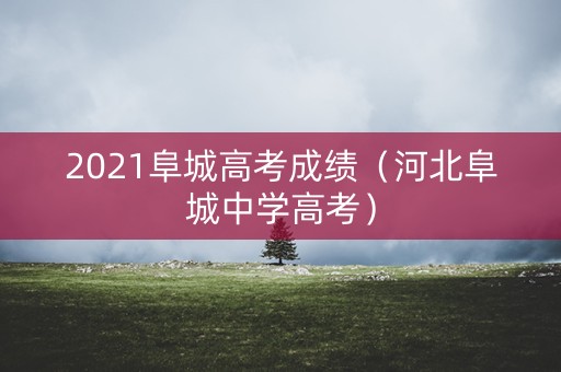 2021阜城高考成绩（河北阜城中学高考）